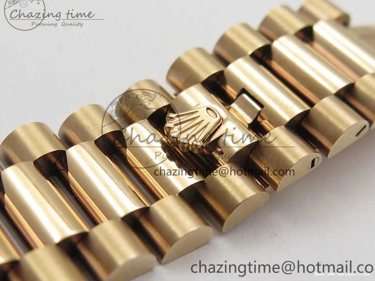 Best AAA Replica Sites A 228239 New 904 Dial on 40mm RG President QuickDry Dial BP Brown 2824 Bracelet Roman Day-Date RG Version 0110